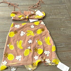 for love & lemons top & skirt set. Size Small